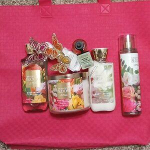 Bath and body Works brightest bloom gift bag set with goodies
